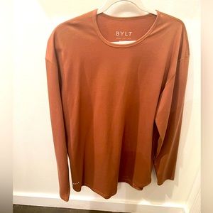 BYLT Henley Drop-Cut Long Sleeve - Color: Gold,  Size XL